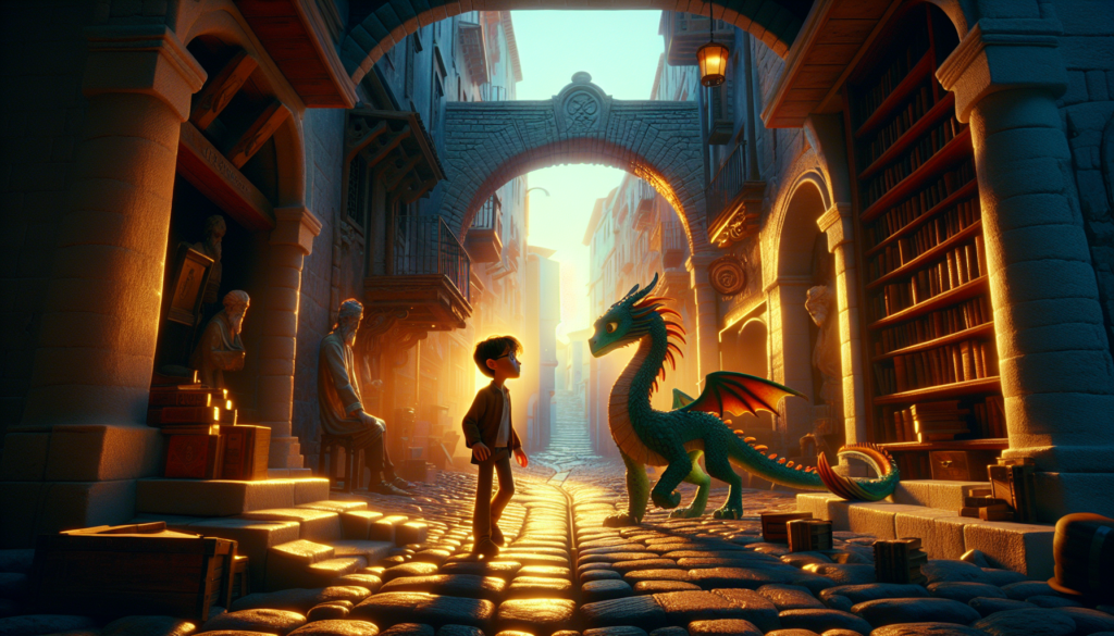 A scene from the AI generated story The Dragon’s Labyrinth